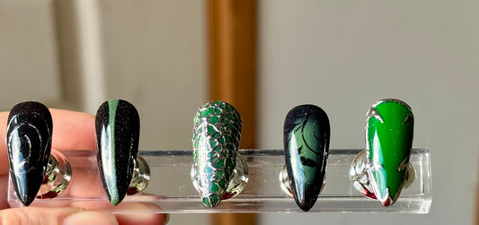 Custom made LOTR Green nails